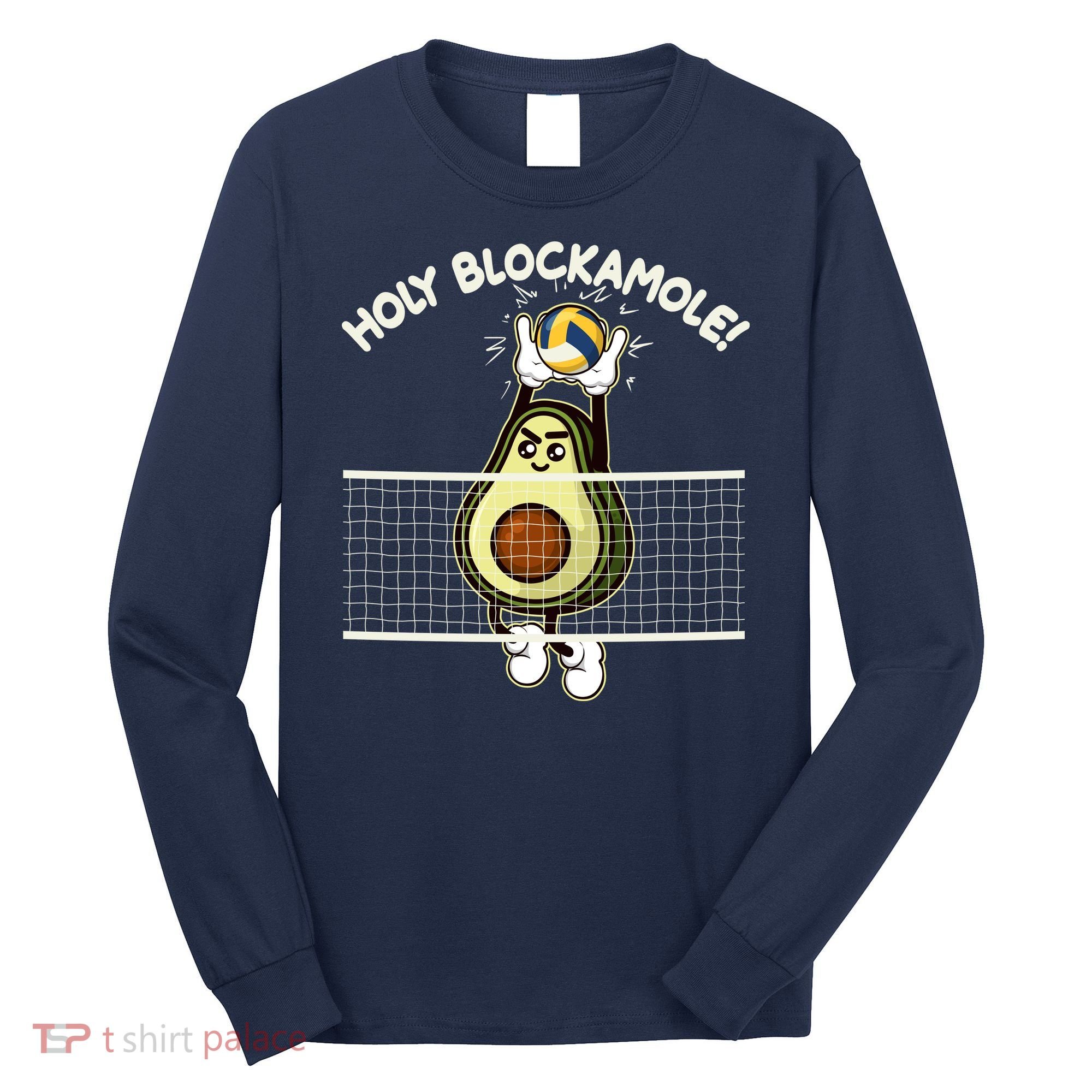 Funny Holy Blockamole Avocado Volleyball Long Sleeve Shirt