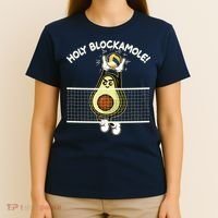 Funny Holy Blockamole Avocado Volleyball T-Shirt thumb 4