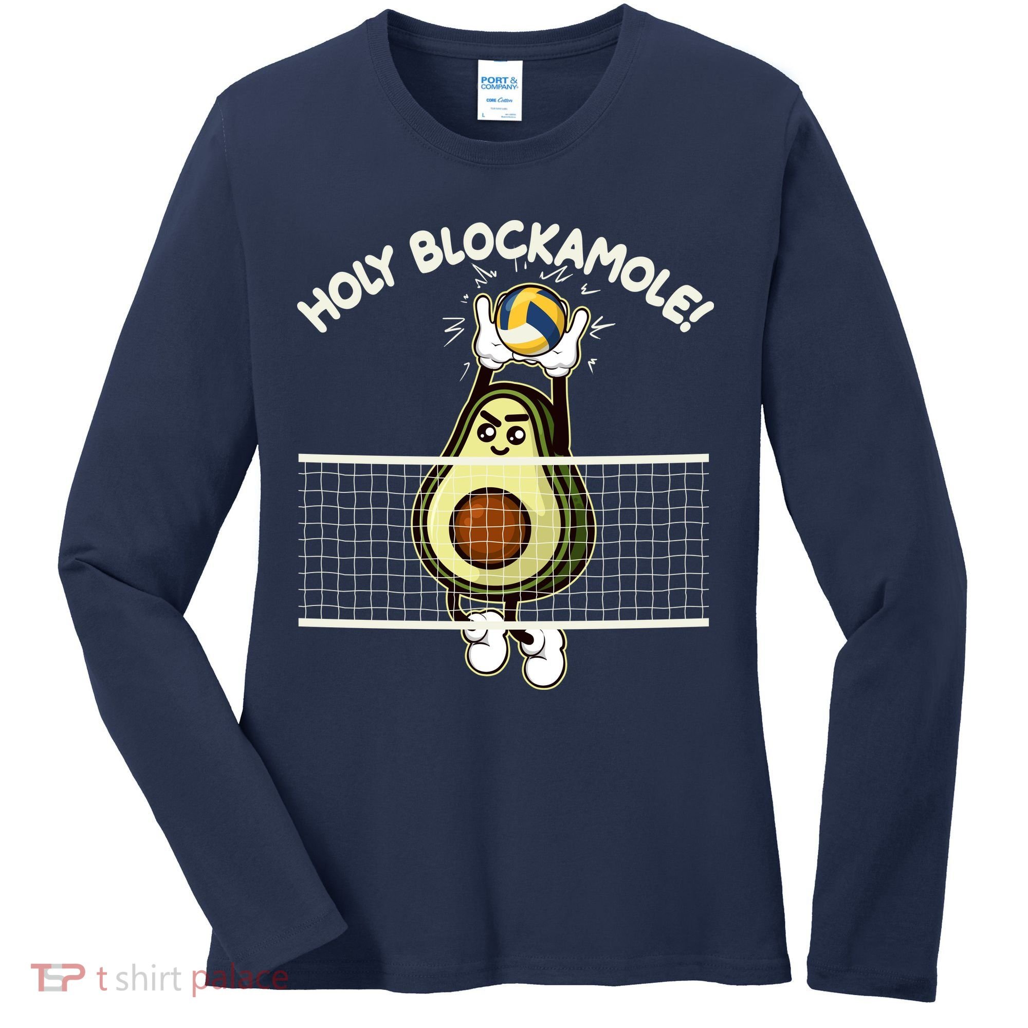 Funny Holy Blockamole Avocado Volleyball Women's Long Sleeve Shirt