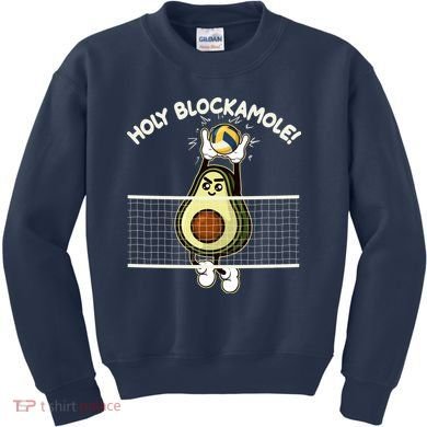 Funny Holy Blockamole Avocado Volleyball Kids Sweatshirt