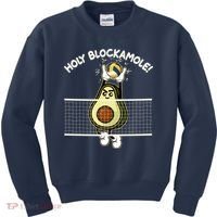 Funny Holy Blockamole Avocado Volleyball Kids Sweatshirt thumb 0