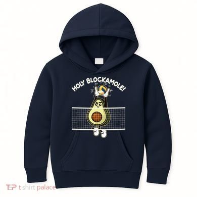 Funny Holy Blockamole Avocado Volleyball Kids Hoodie