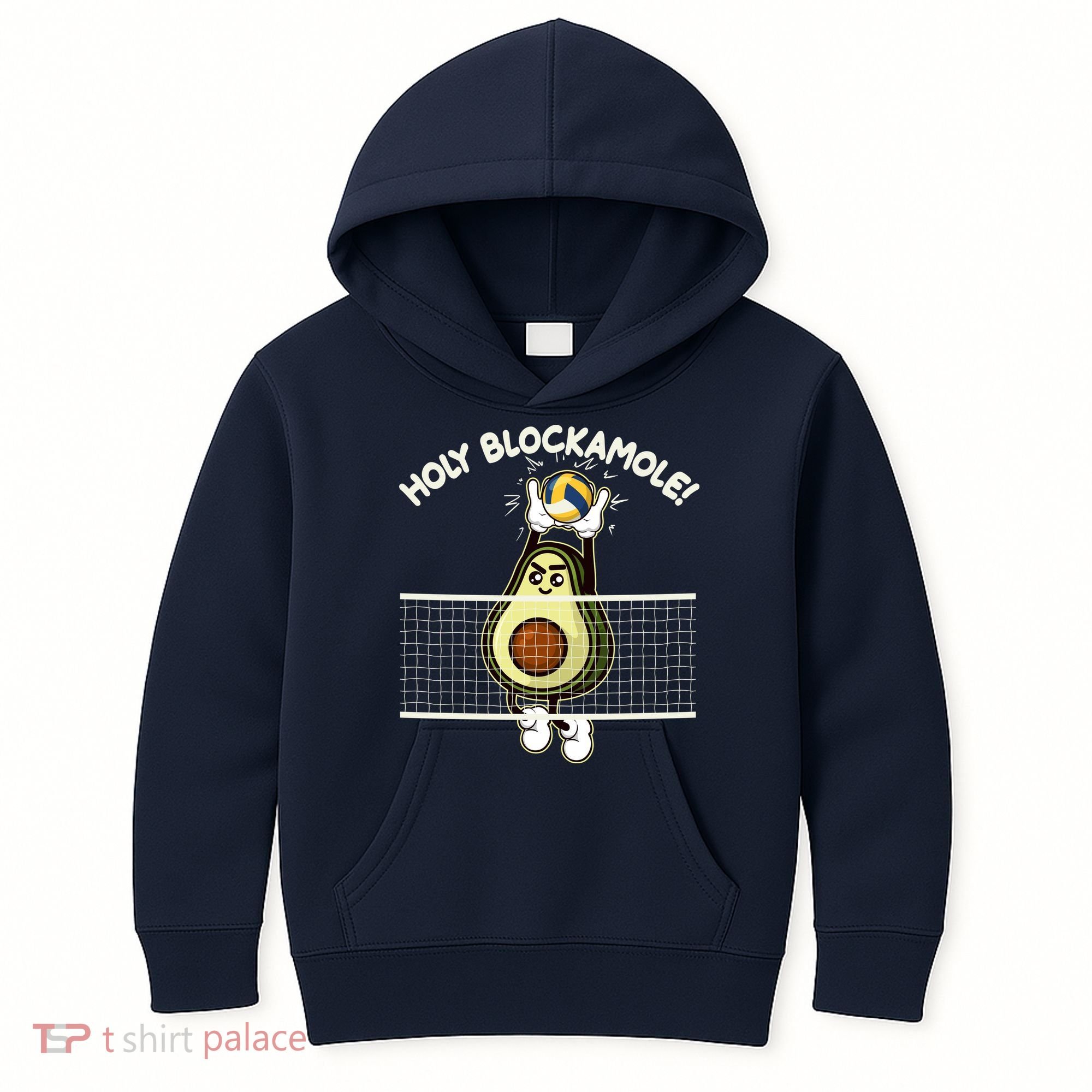 Funny Holy Blockamole Avocado Volleyball Kids Hoodie