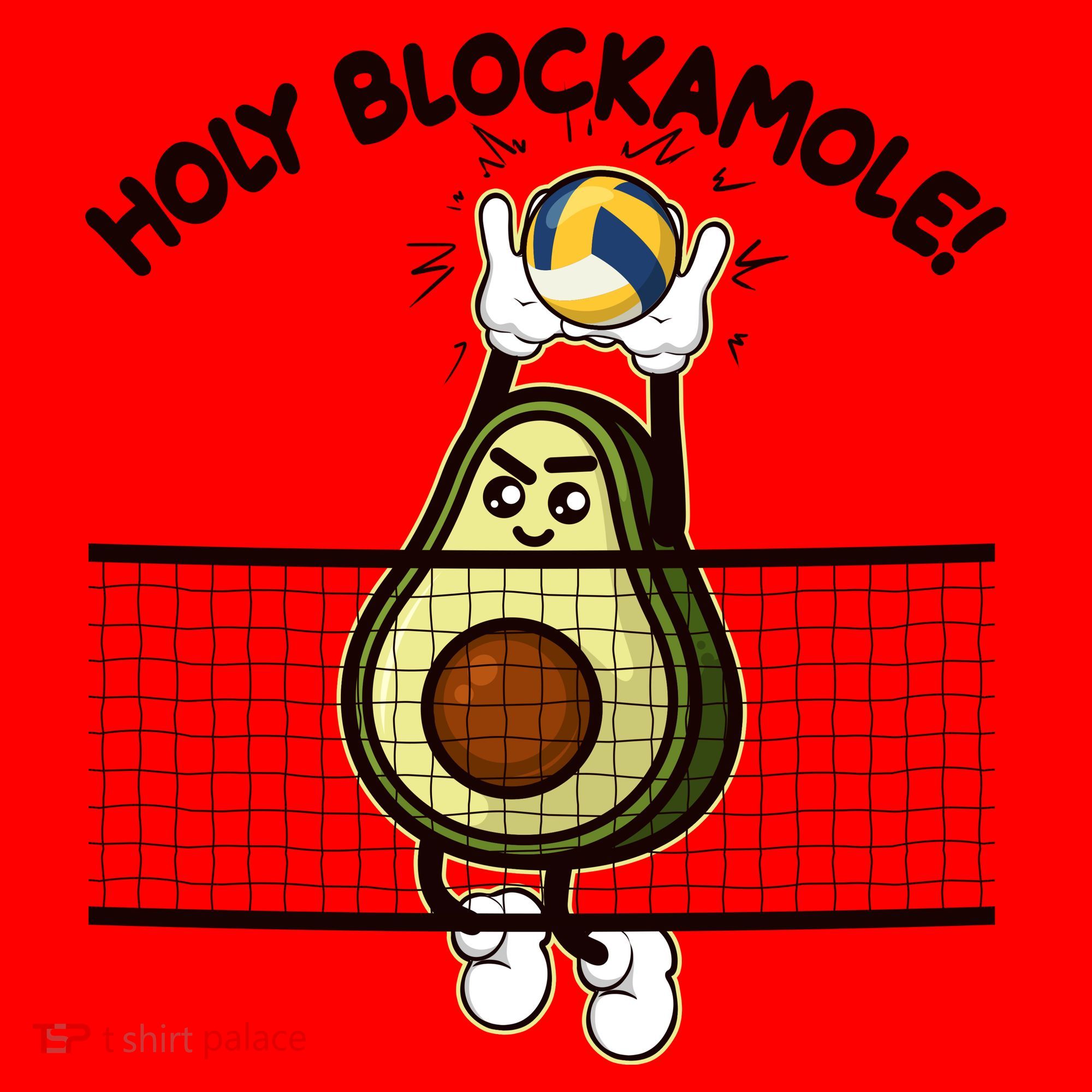 Funny Holy Blockamole Avocado Volleyball Santa Hat