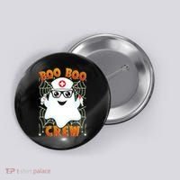 Funny Halloween Boo Boo Crew Ghost Nurse Button thumb 0