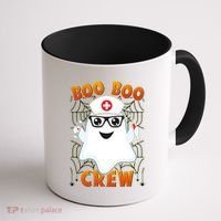 Funny Halloween Boo Boo Crew Ghost Nurse Coffee Mug thumb 1