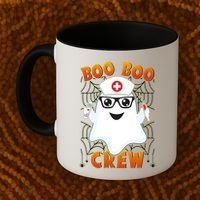 Funny Halloween Boo Boo Crew Ghost Nurse Coffee Mug thumb 2