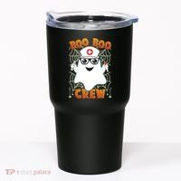 Funny Halloween Boo Boo Crew Ghost Nurse Tumbler thumb 0