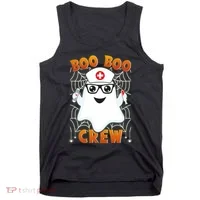 Funny Halloween Boo Boo Crew Ghost Nurse Tank Top thumb 0