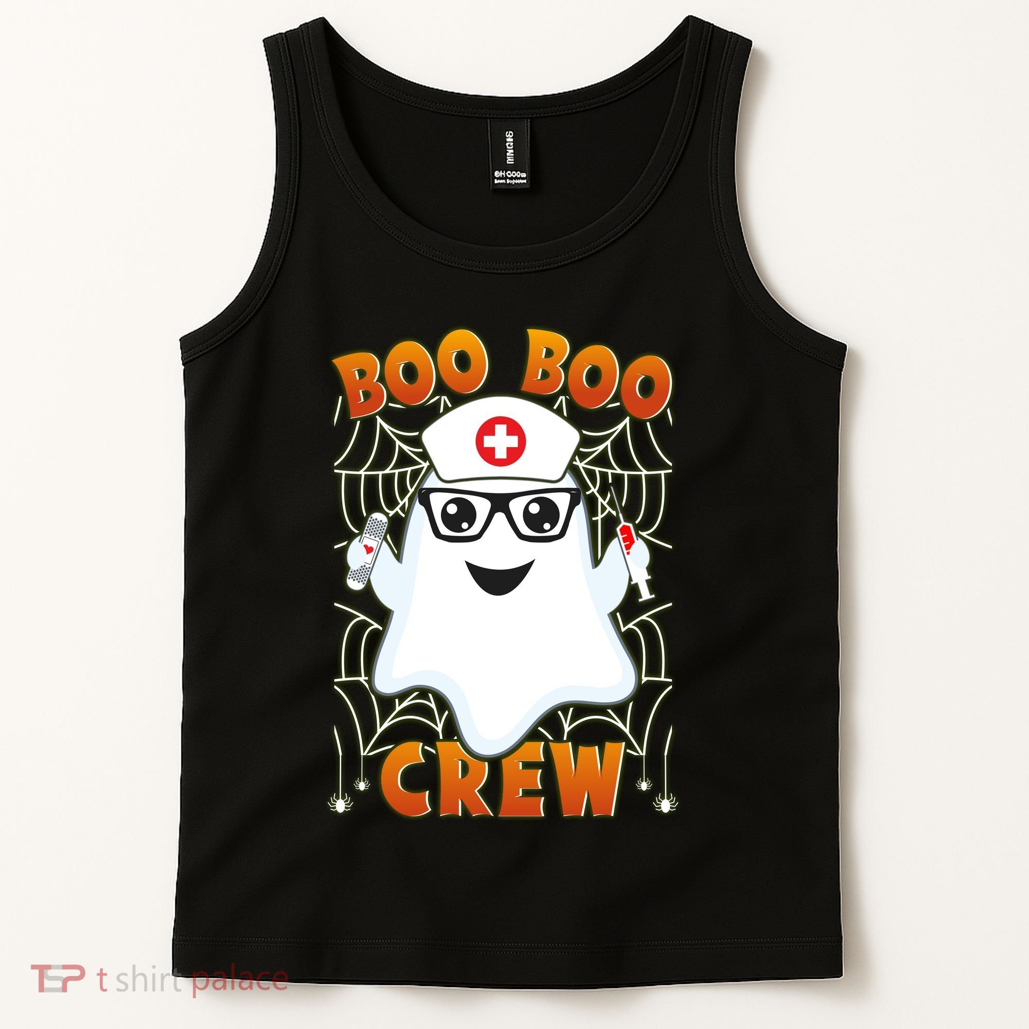 Funny Halloween Boo Boo Crew Ghost Nurse Tank Top