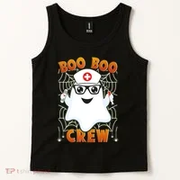 Funny Halloween Boo Boo Crew Ghost Nurse Tank Top thumb 2