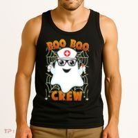 Funny Halloween Boo Boo Crew Ghost Nurse Tank Top thumb 3