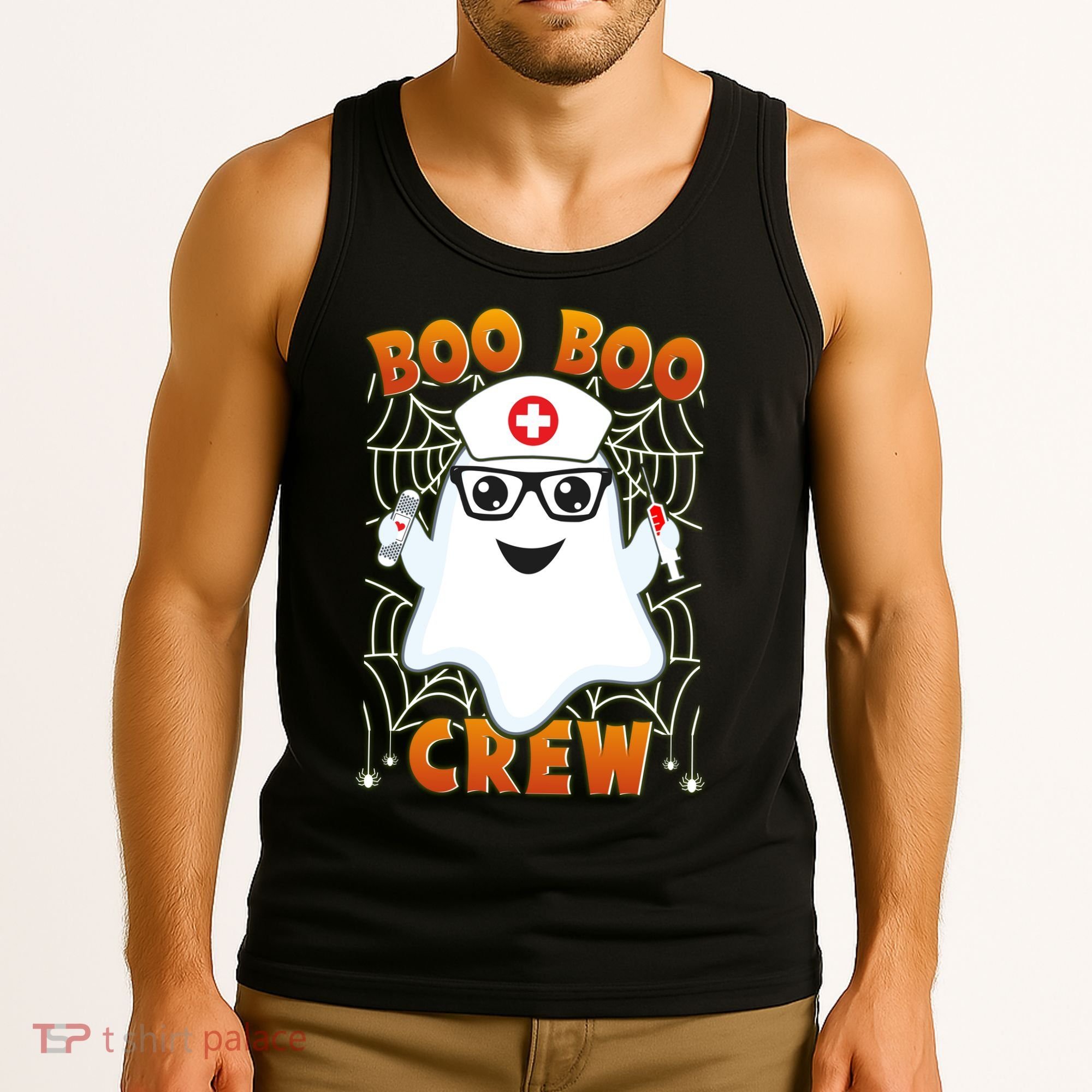 Funny Halloween Boo Boo Crew Ghost Nurse Tank Top