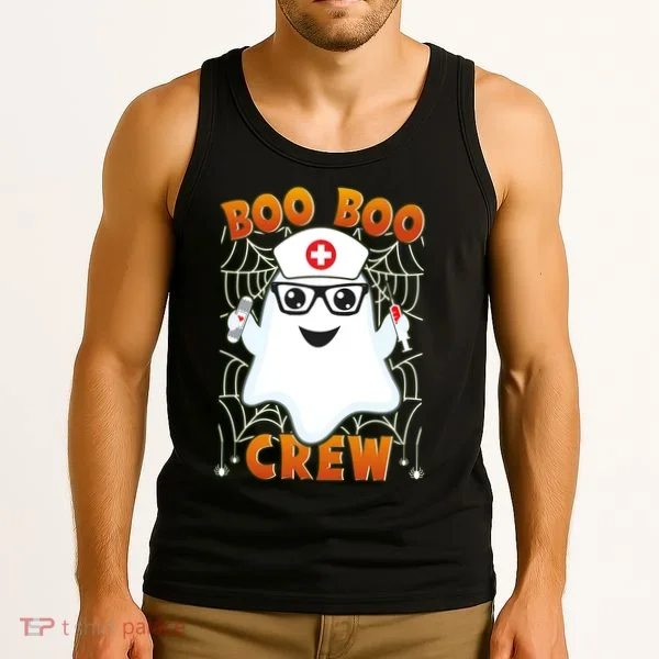 Funny Halloween Boo Boo Crew Ghost Nurse Tank Top