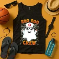 Funny Halloween Boo Boo Crew Ghost Nurse Tank Top thumb 4