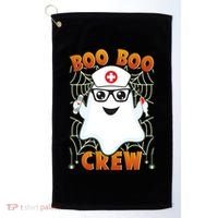 Funny Halloween Boo Boo Crew Ghost Nurse Golf Towel thumb 0