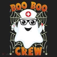 Funny Halloween Boo Boo Crew Ghost Nurse Golf Towel thumb 3
