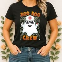 Funny Halloween Boo Boo Crew Ghost Nurse Women's T-Shirt thumb 2