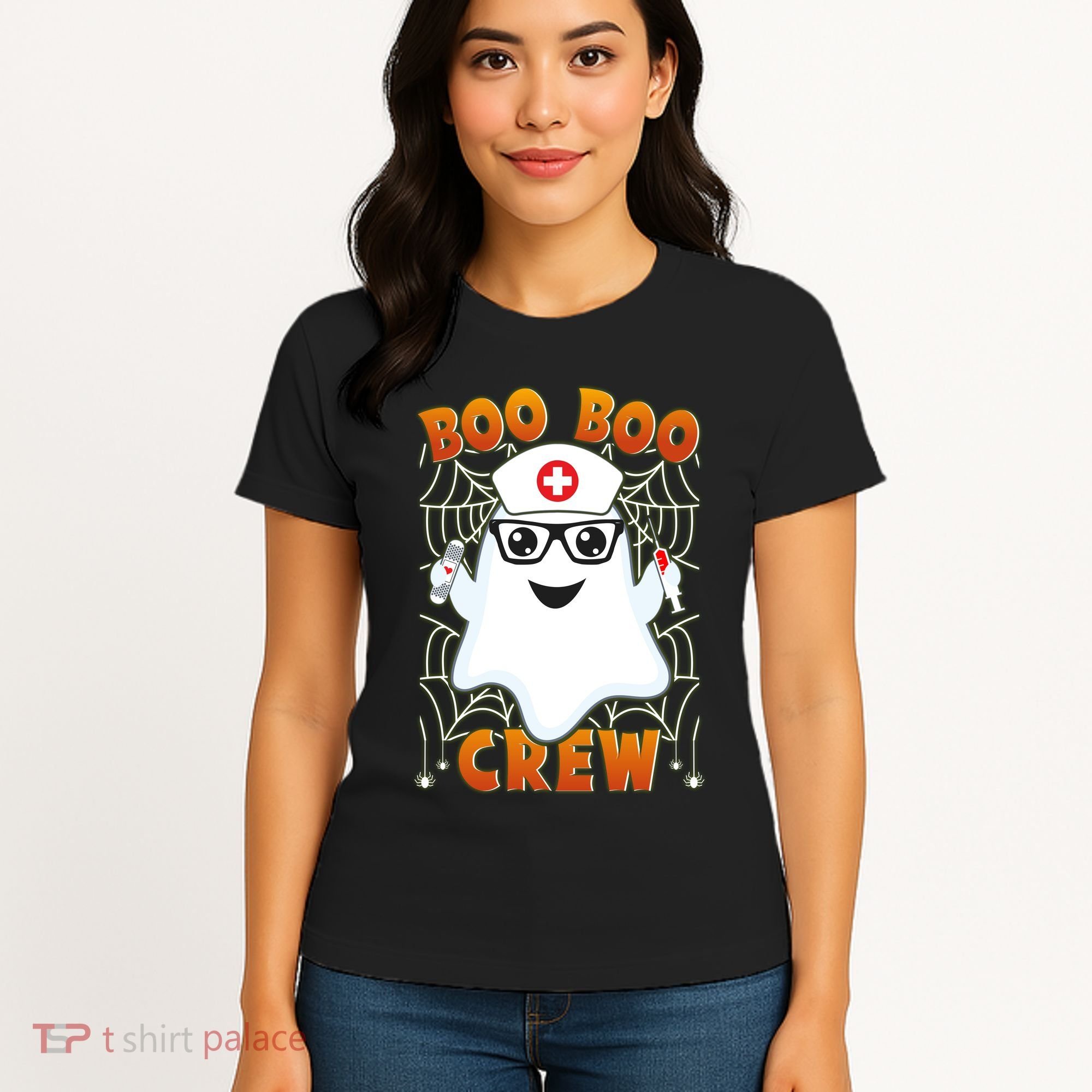 Funny Halloween Boo Boo Crew Ghost Nurse Women's T-Shirt