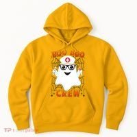 Funny Halloween Boo Boo Crew Ghost Nurse Hoodie thumb 0
