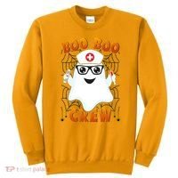 Funny Halloween Boo Boo Crew Ghost Nurse Sweatshirt thumb 0