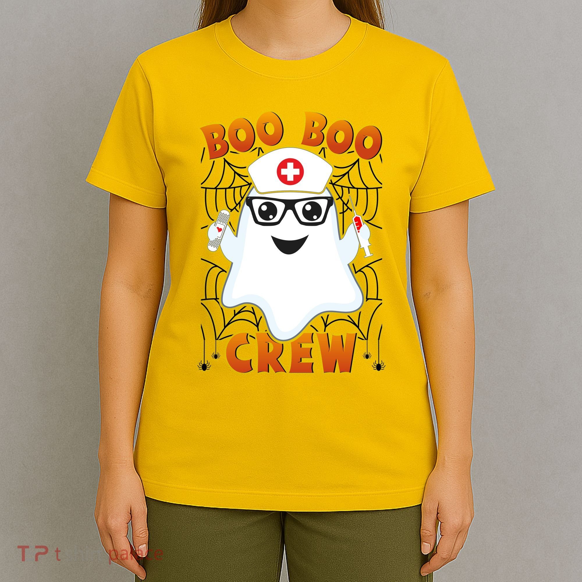 Funny Halloween Boo Boo Crew Ghost Nurse T-Shirt