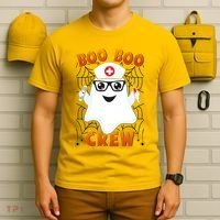 Funny Halloween Boo Boo Crew Ghost Nurse T-Shirt thumb 6