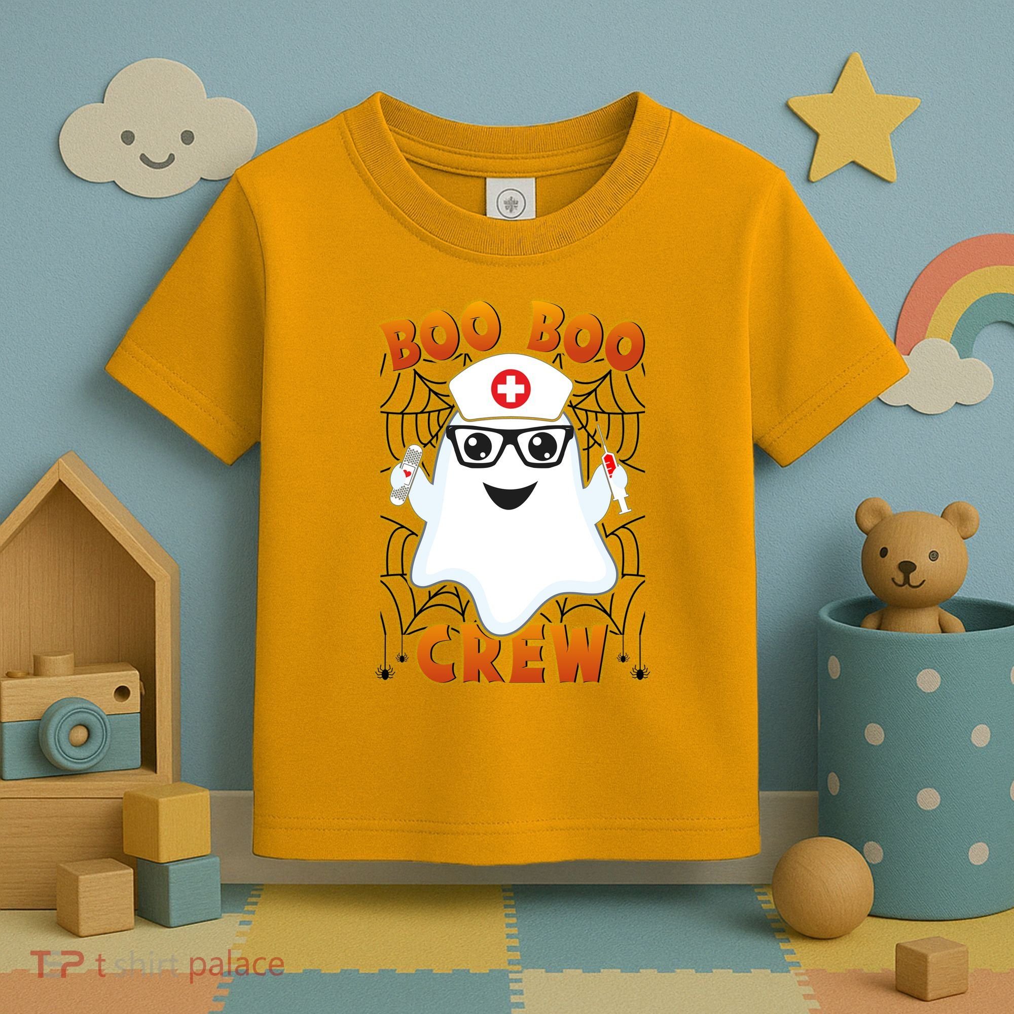 Funny Halloween Boo Boo Crew Ghost Nurse Toddler T-Shirt