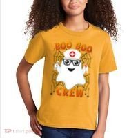 Funny Halloween Boo Boo Crew Ghost Nurse Kids T-Shirt thumb 2
