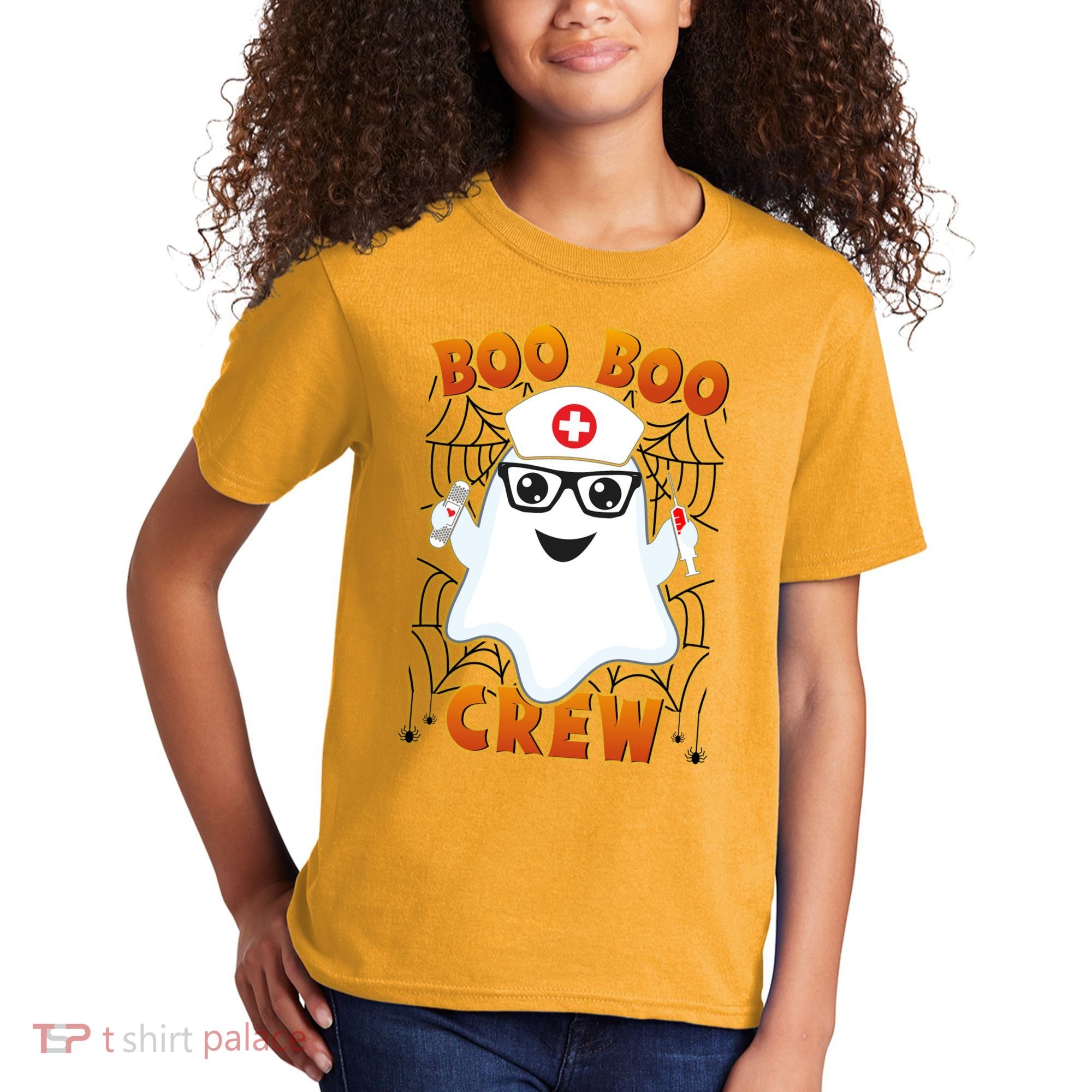 Funny Halloween Boo Boo Crew Ghost Nurse Kids T-Shirt