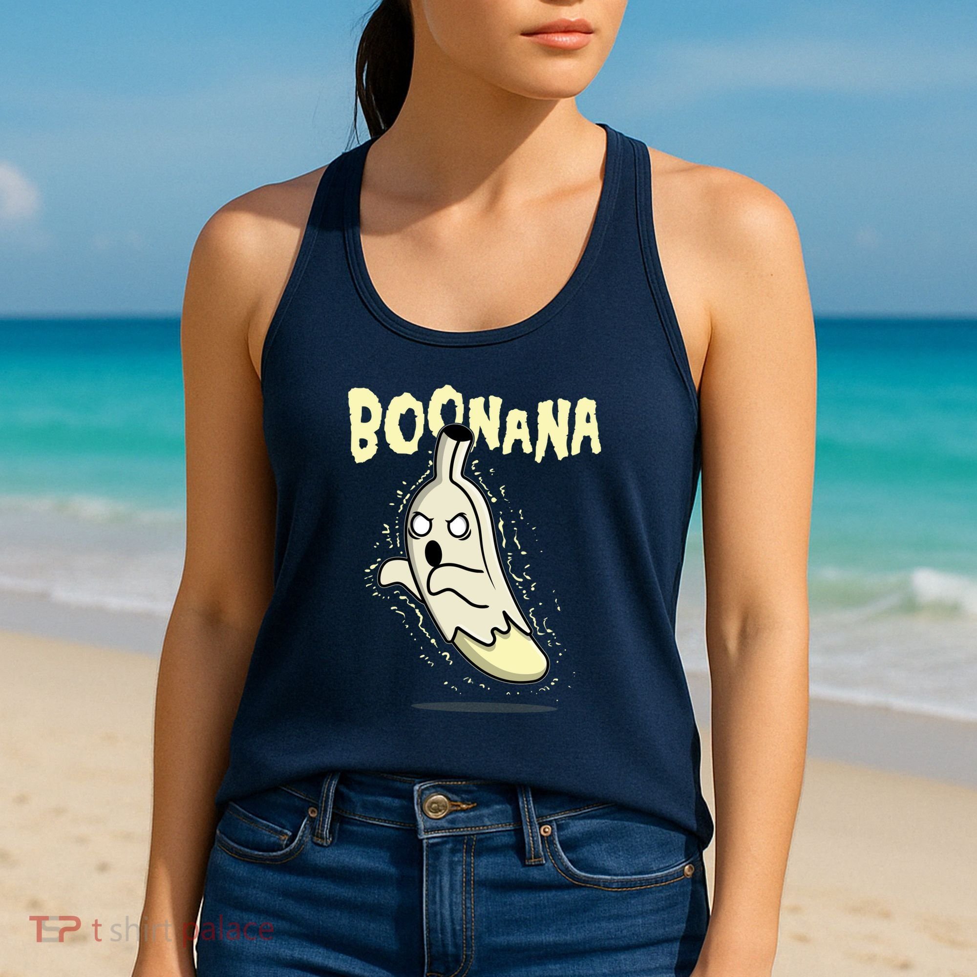 Funny Halloween Boonana Ghost Banana Women's Tank Top