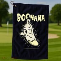 Funny Halloween Boonana Ghost Banana Golf Towel thumb 1