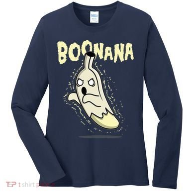 Funny Halloween Boonana Ghost Banana Women's Long Sleeve Shirt