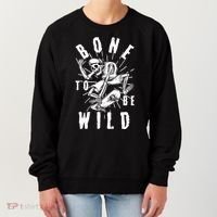 Funny Halloween Bone To Be Wild Skateboarding Skeleton Women's Sweatshirt thumb 0