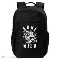 Funny Halloween Bone To Be Wild Skateboarding Skeleton Backpack thumb 0
