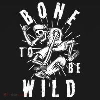 Funny Halloween Bone To Be Wild Skateboarding Skeleton Coaster thumb 2