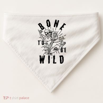 Funny Halloween Bone To Be Wild Skateboarding Skeleton USA-Made Doggie Bandana