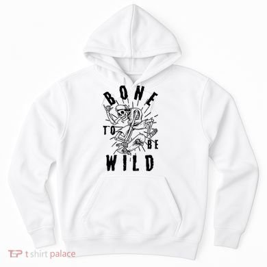 Funny Halloween Bone To Be Wild Skateboarding Skeleton Hoodie