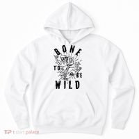 Funny Halloween Bone To Be Wild Skateboarding Skeleton Hoodie thumb 0