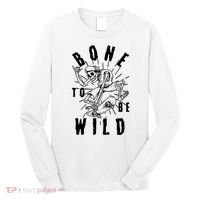 Funny Halloween Bone To Be Wild Skateboarding Skeleton Long Sleeve Shirt thumb 0