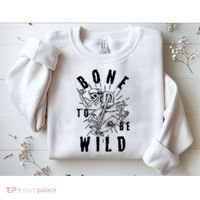 Funny Halloween Bone To Be Wild Skateboarding Skeleton Sweatshirt thumb 2