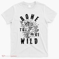 Funny Halloween Bone To Be Wild Skateboarding Skeleton T-Shirt thumb 0