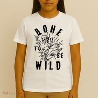 Funny Halloween Bone To Be Wild Skateboarding Skeleton T-Shirt thumb 4
