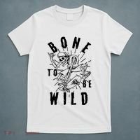 Funny Halloween Bone To Be Wild Skateboarding Skeleton T-Shirt thumb 5
