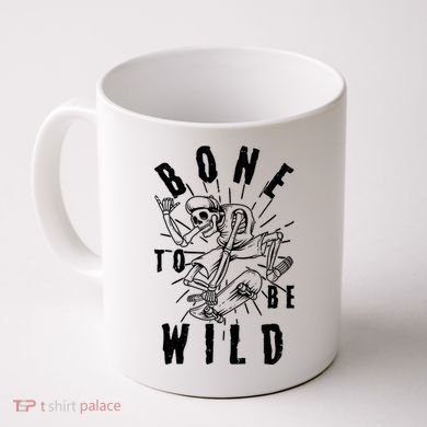 Funny Halloween Bone To Be Wild Skateboarding Skeleton Coffee Mug