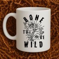 Funny Halloween Bone To Be Wild Skateboarding Skeleton Coffee Mug thumb 2