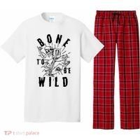 Funny Halloween Bone To Be Wild Skateboarding Skeleton Pajama Set thumb 0