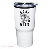 Funny Halloween Bone To Be Wild Skateboarding Skeleton Tumbler thumb 0