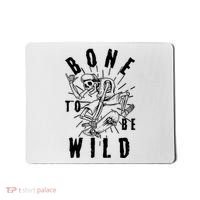 Funny Halloween Bone To Be Wild Skateboarding Skeleton Mousepad thumb 0