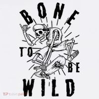 Funny Halloween Bone To Be Wild Skateboarding Skeleton Mousepad thumb 1